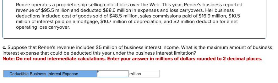 Solved Renee Operates A Proprietorship Selling Collectibles | Chegg.com