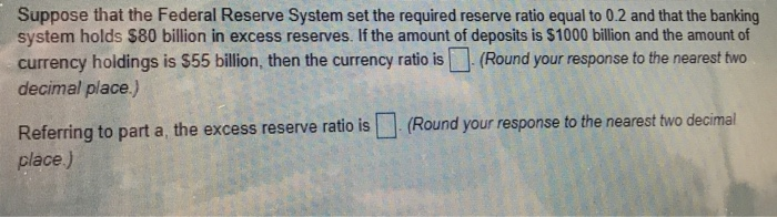 Solved Suppose That The Federal Reserve System Set The | Chegg.com