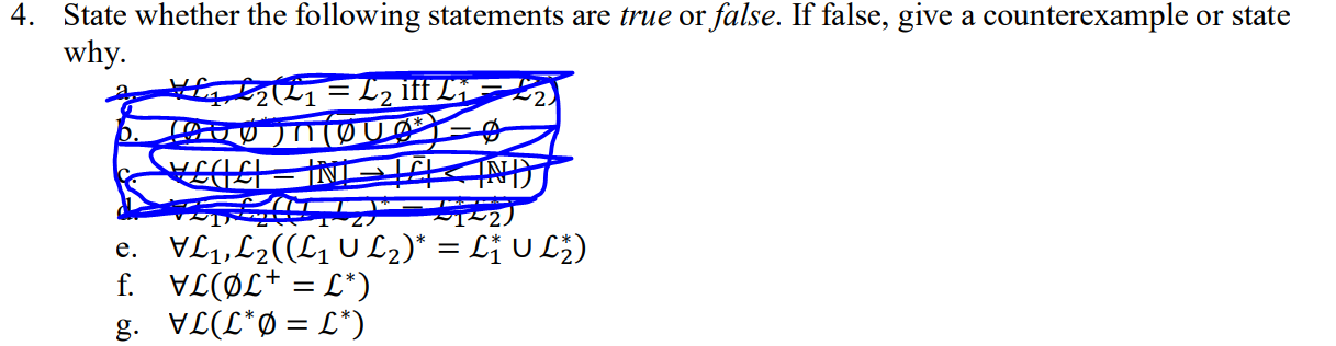 Solved 4. State whether the following statements are true or | Chegg.com