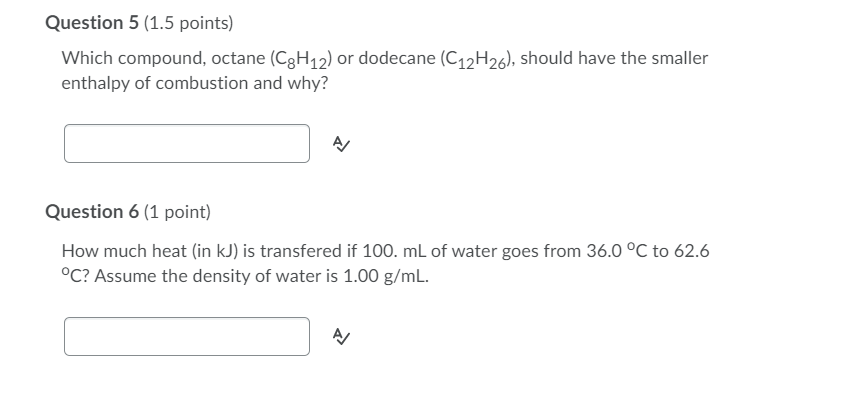 Solved Question 5 (1.5 Points) Which Compound, Octane | Chegg.com