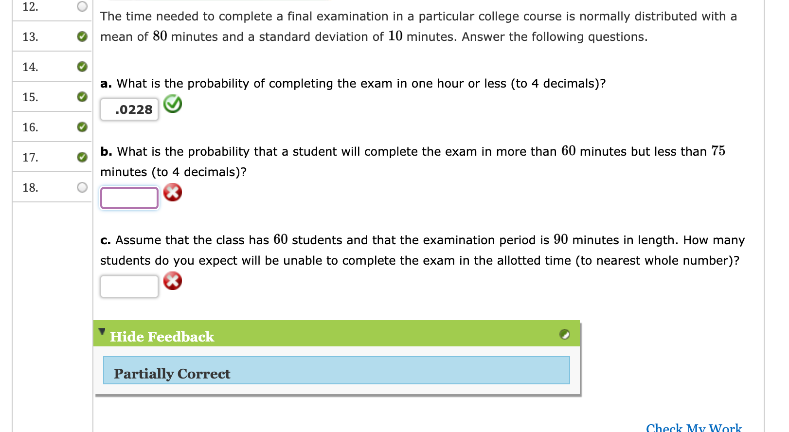 Solved 12. The Time Needed To Complete A Final Examination | Chegg.com