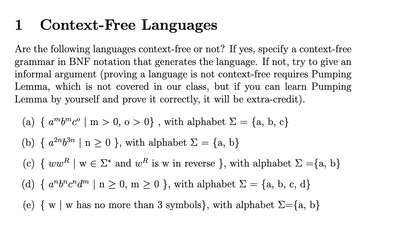 using grammars to generate context free languages chegg