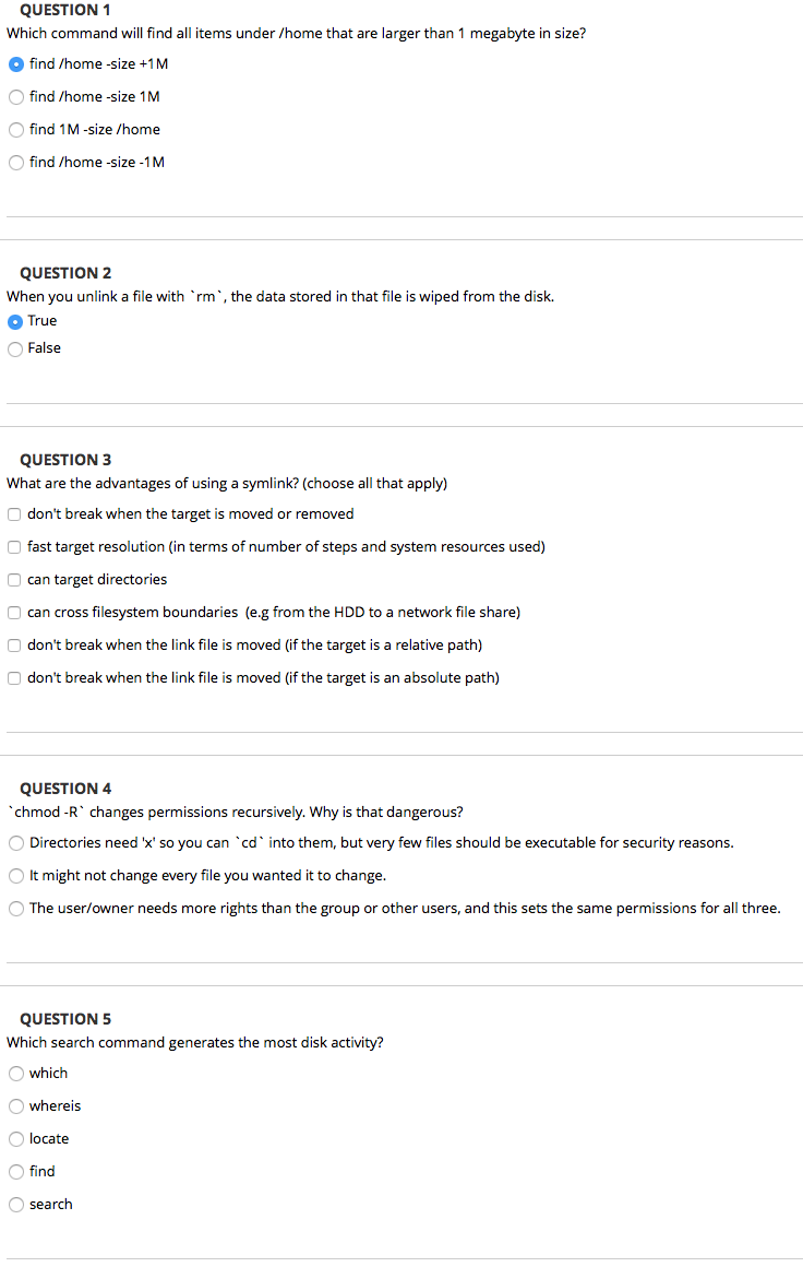 Solved Question 1 Which Command Will Find All Items Under Chegg Com