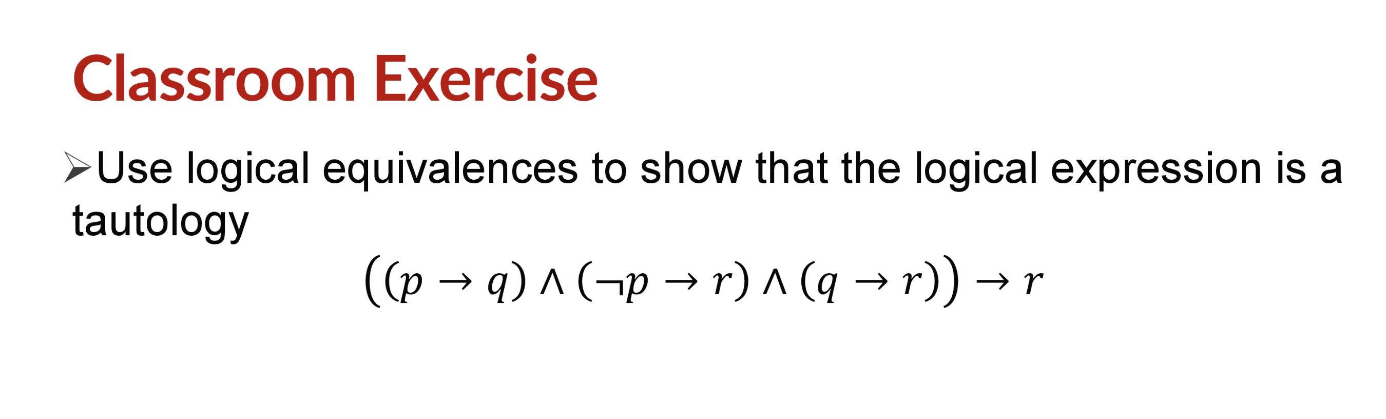 Solved \\( > \\) Use Logical Equivalences To Show That The | Chegg.com