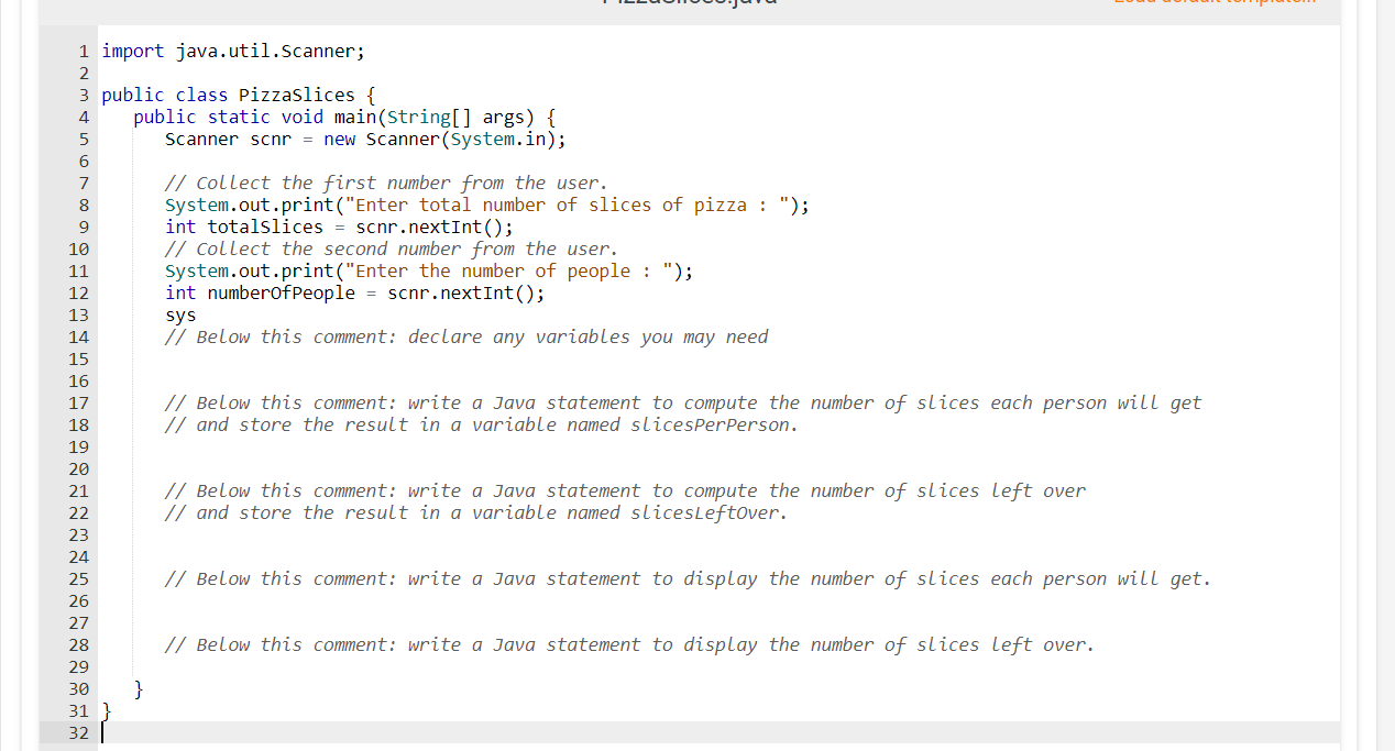 Solved 3.33: Pizza Slices Individual Assignment) • Use matn | Chegg.com