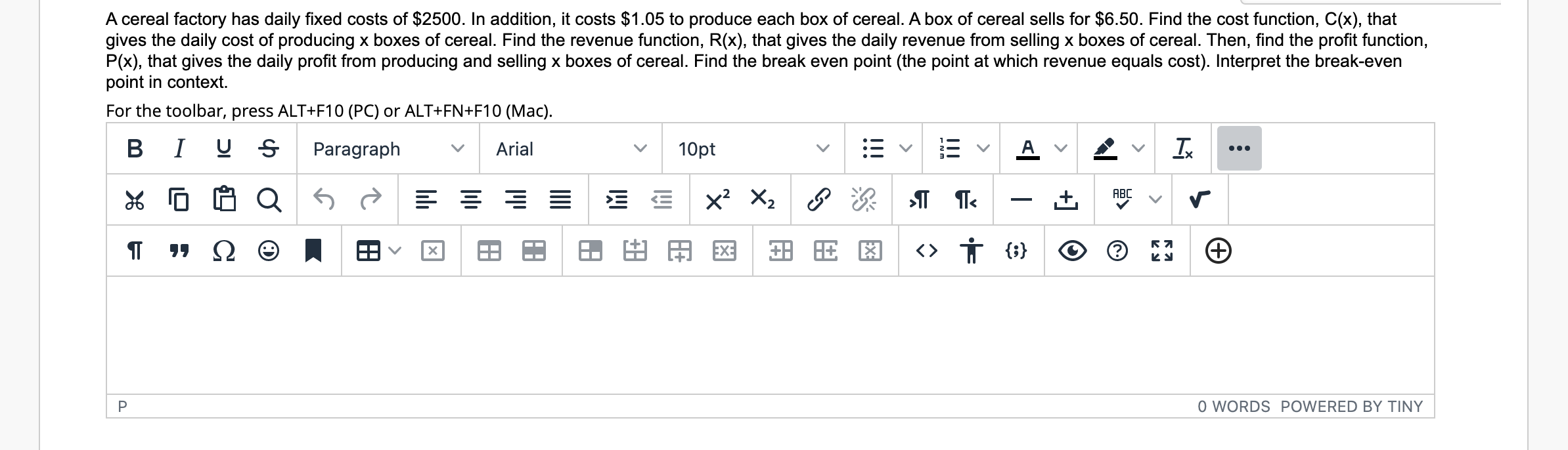 Solved A cereal factory has daily fixed costs of 2500. In