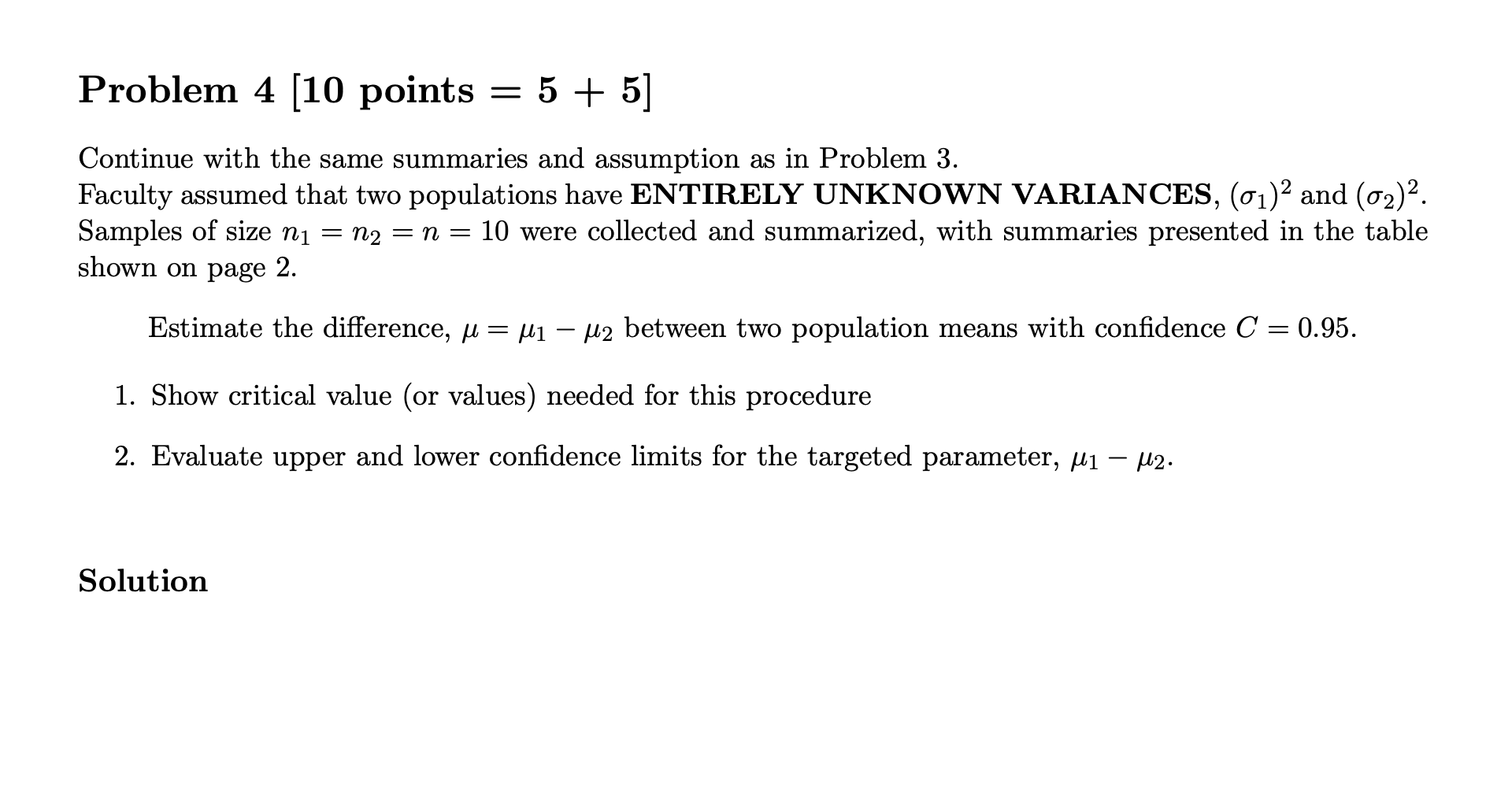 Solved Problem 4 (10 points 5 + 5] Continue with the same | Chegg.com