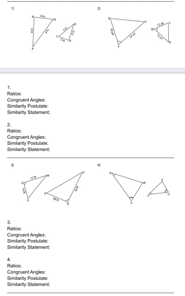 Solved Proving Triangles Similar Worksheet Examples 9 1 Chegg Com