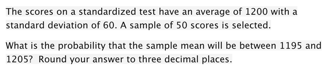 Solved The scores on a standardized test have an average of | Chegg.com