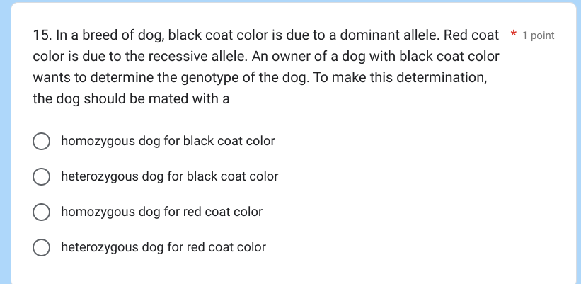 Solved 15. In A Breed Of Dog, Black Coat Color Is Due To A | Chegg.com