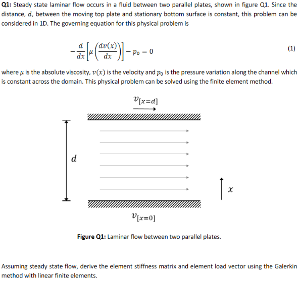 Q1: Steady state laminar flow occurs in a fluid | Chegg.com