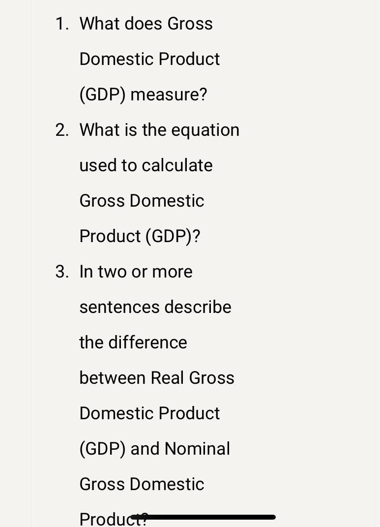 Example Sentences With The Word Gross Domestic Product