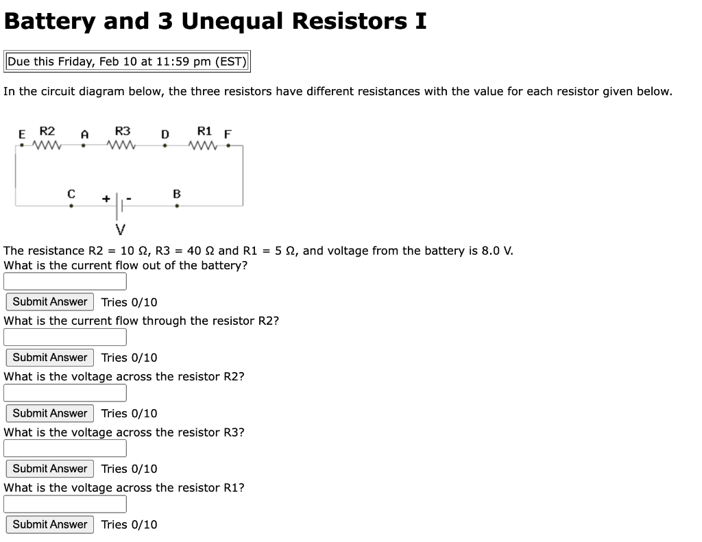Solved Battery and 3 Unequal Resistors I In the circuit