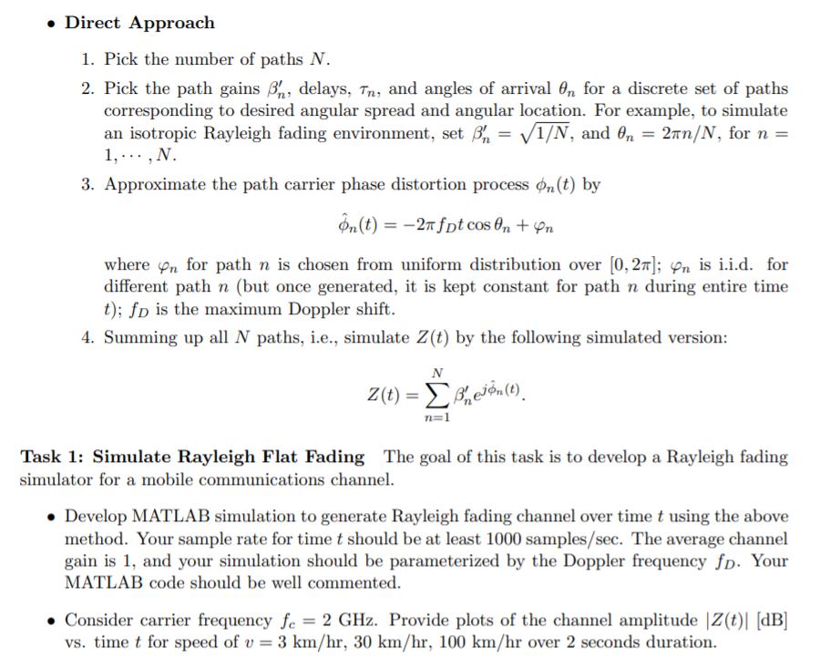 Direct Approach 1. Pick the number of paths N. 2. | Chegg.com