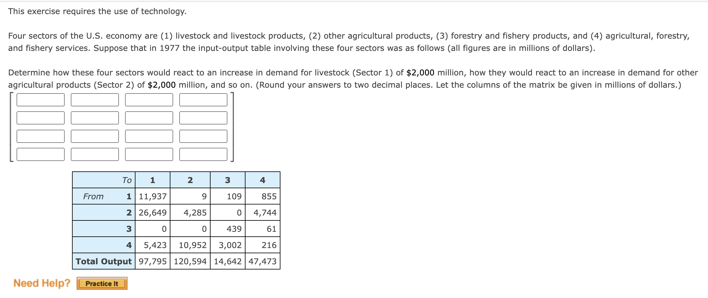 Solved This exercise requires the use of technology. Four | Chegg.com