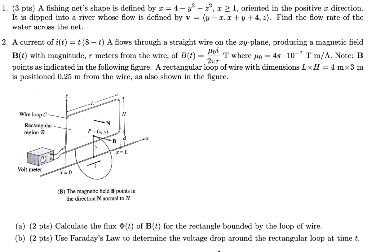 1. (3 pts) A fishing net's shape is defined by | Chegg.com