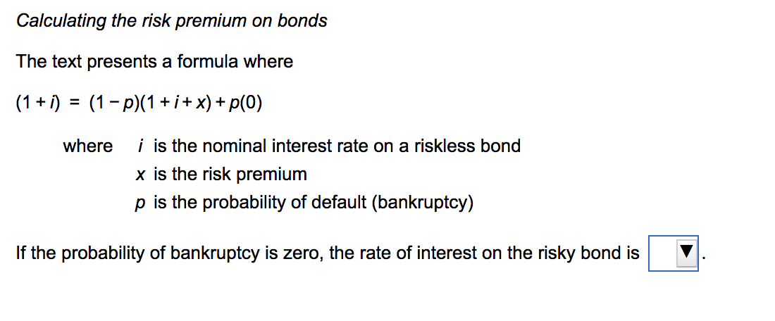 Solved Calculating the risk premium on bonds The text | Chegg.com