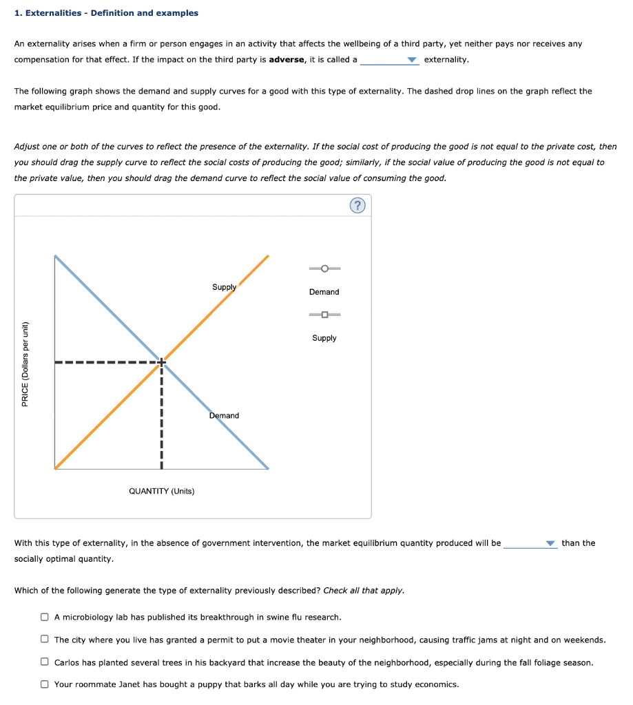Solved 1. Externalities Definition and examples An