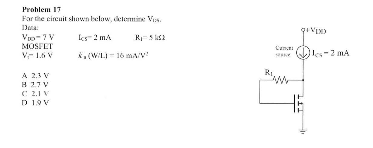 Solved Problem 17 For The Circuit Shown Below, Determine | Chegg.com