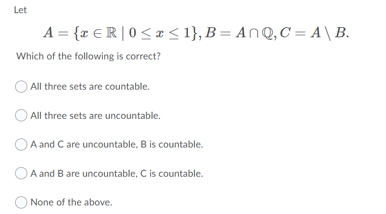 Solved Let A= {x ER|0