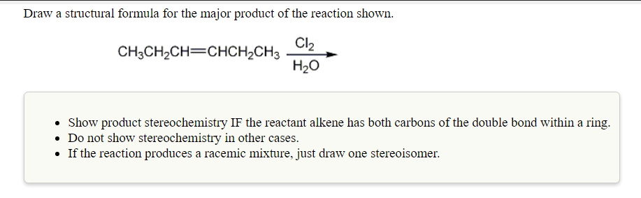 Solved Draw a structural formula for the major product of | Chegg.com