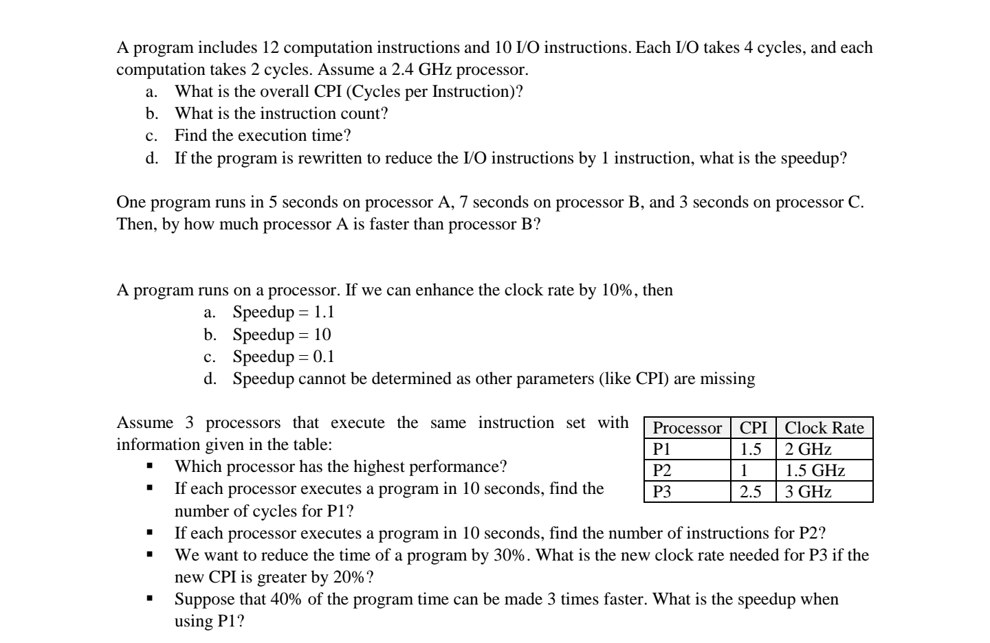 Solved A program includes 12 computation instructions and | Chegg.com