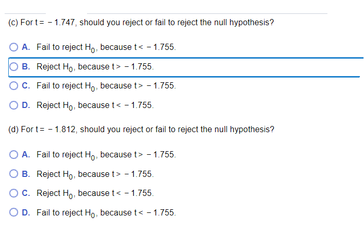 Solved State whether the standardized test statistic t | Chegg.com