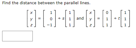 Solved Find the distance between the parallel lines. | Chegg.com