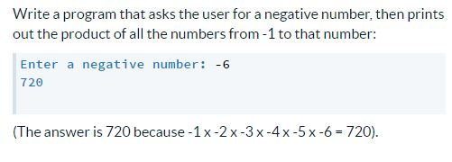 Solved Write a program that asks the user for a negative | Chegg.com