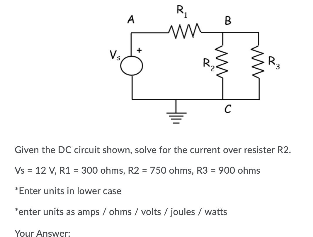 Solved R A B Wy Vs R2 Ww WW R3 с Given The DC Circuit Shown, | Chegg.com