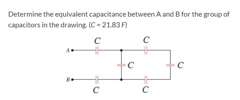 Solved Determine The Equivalent Capacitance Between A And B | Chegg.com