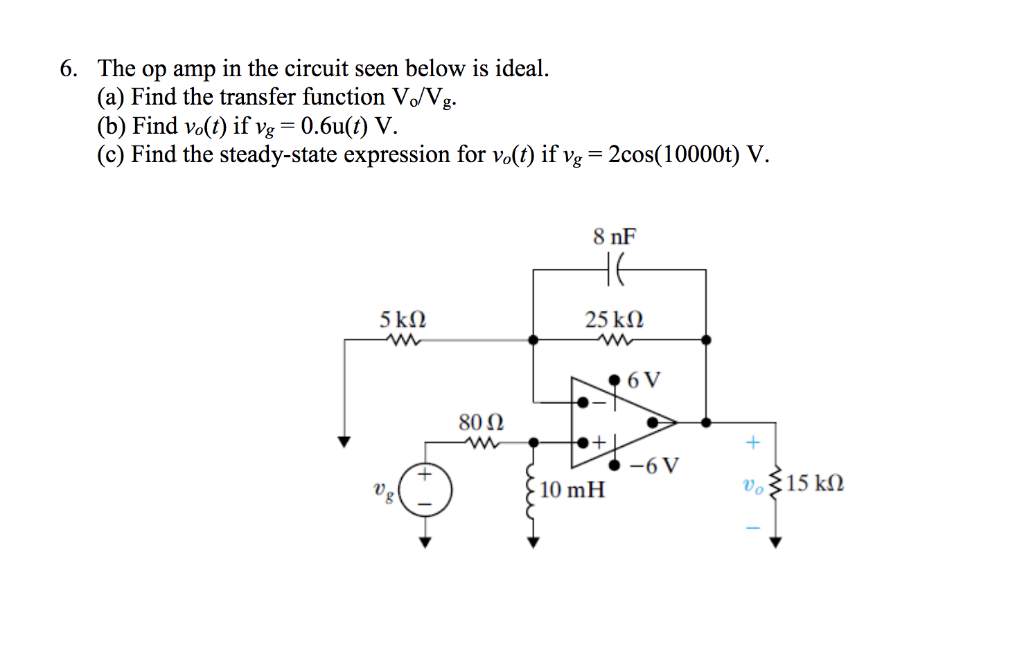 Solved The op amp in the circuit seen below is ideal. (a)