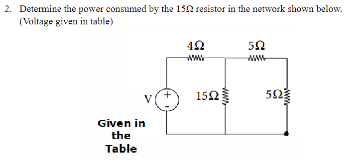 Solved 2. Determine The Power Consumed By The 15Ω Resistor | Chegg.com