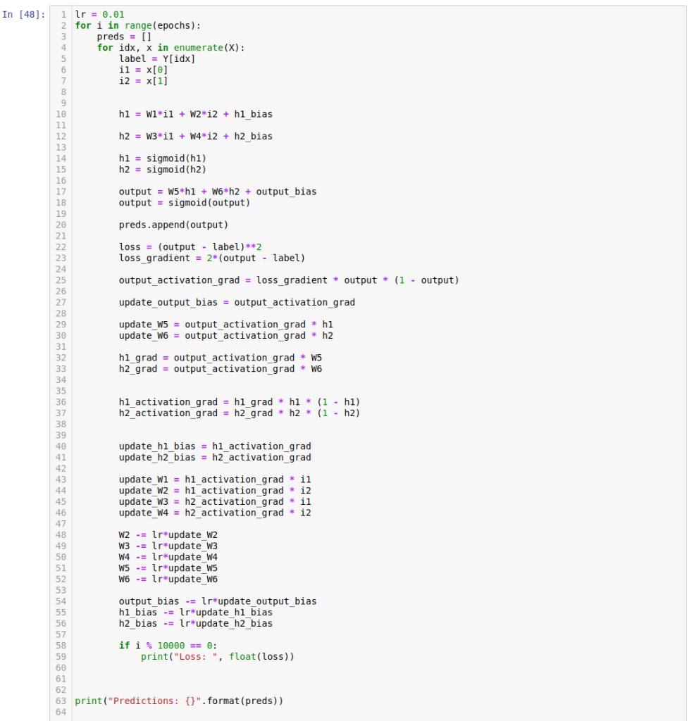 Solved Code a VERY basic neural network to run on XOR. | Chegg.com