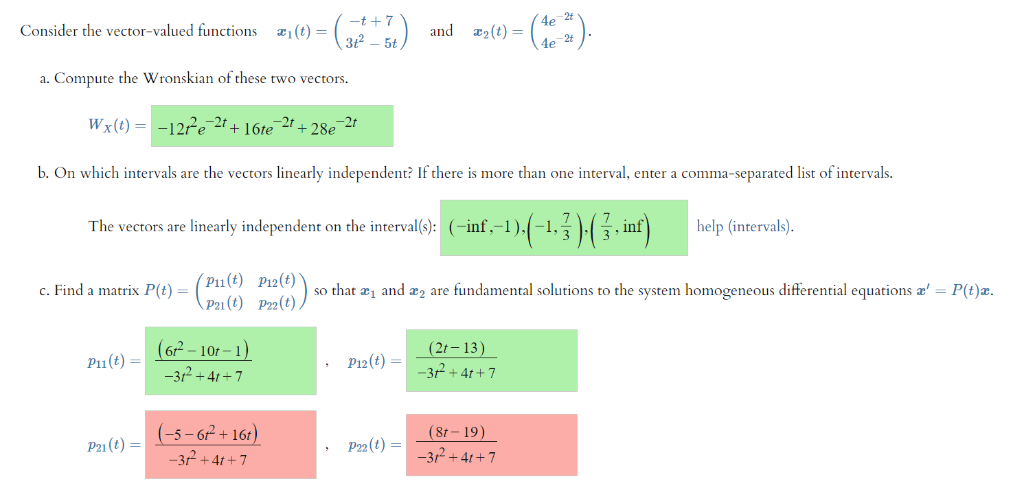 Solved -t +7 e and 2(t) Consider the vector-valued functions | Chegg.com