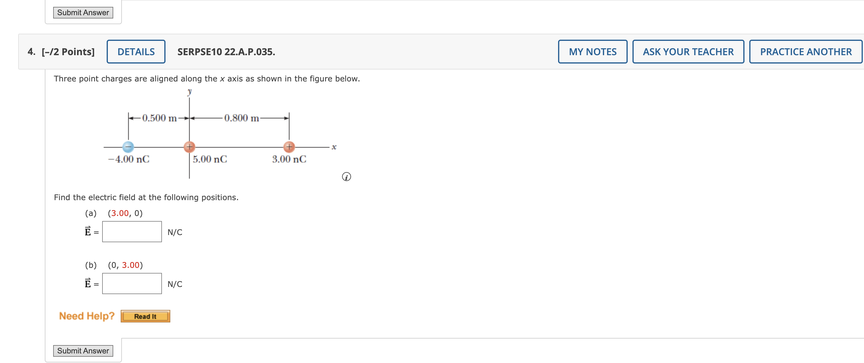 Solved [-/2 ﻿Points]SERPSE10 22.A.P. 035 .Three Point | Chegg.com