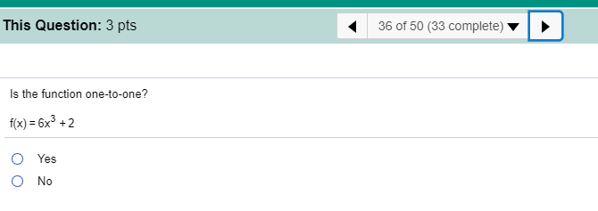 Solved This Question: 2 pts 35 of 50 (33 complete) Is the | Chegg.com