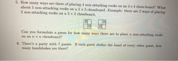 Solved 5. How many ways are there of placing 4 non-attacking | Chegg.com