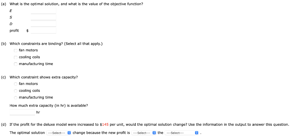 Solved to maximize profit? The linear programming model for | Chegg.com