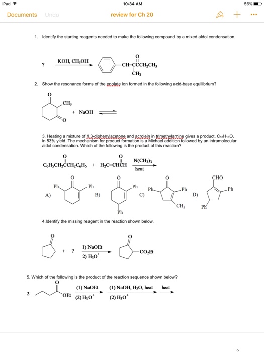 Solved Identify the starting reagents needed to make the | Chegg.com