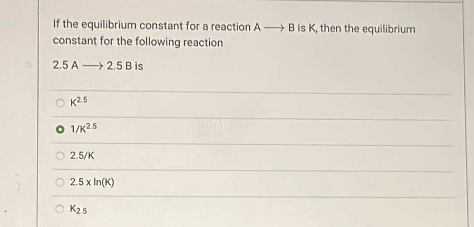 Solved If The Equilibrium Constant For A Reaction A B Is K, | Chegg.com