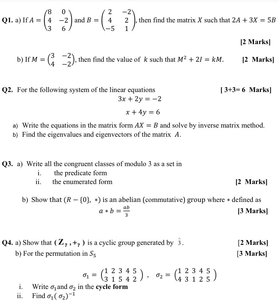 2 18 0 Q1 A If A 14 2 And B 3 6 2 4 1 5 Then Chegg Com