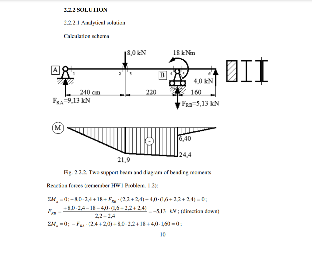 Solved PROBLEM 2.2 STRENGTH OF TWO SUPPORT BEAM 2.2.1. Task | Chegg.com