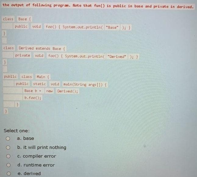 Solved the output of following program. Note that fun() is | Chegg.com