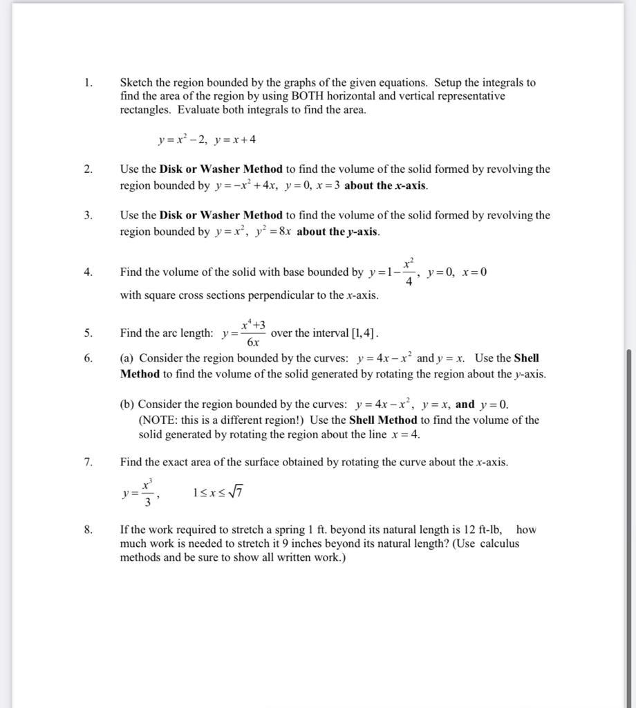 Solved 1. Sketch the region bounded by the graphs of the | Chegg.com