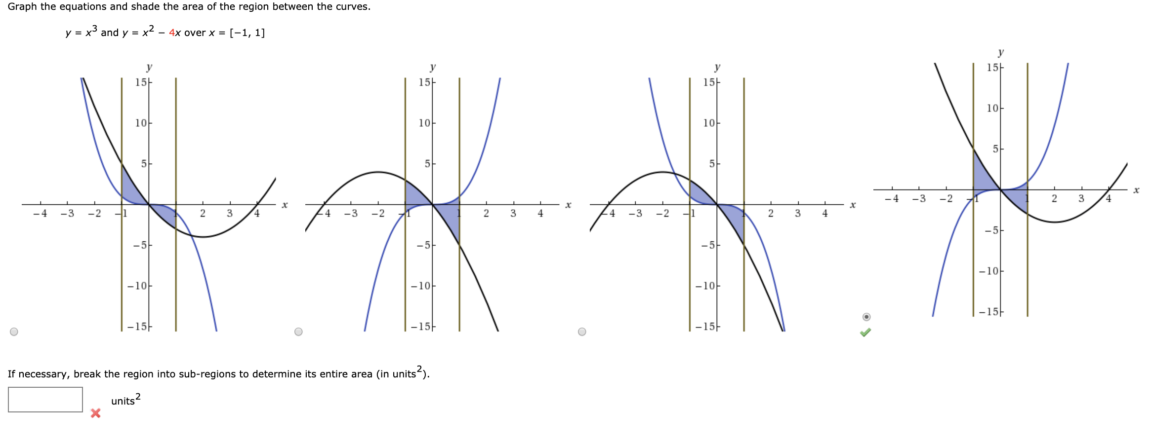 Solved Graph the equations and shade the area of the region | Chegg.com