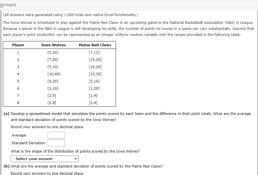 All answers were generated using 1,000 trials and | Chegg.com