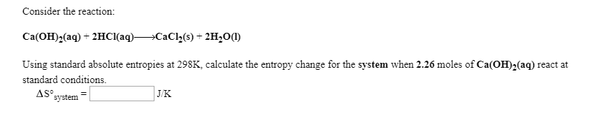 Solved Consider the reaction: Ca(OH)2(aq) + 2HCl(aq) | Chegg.com