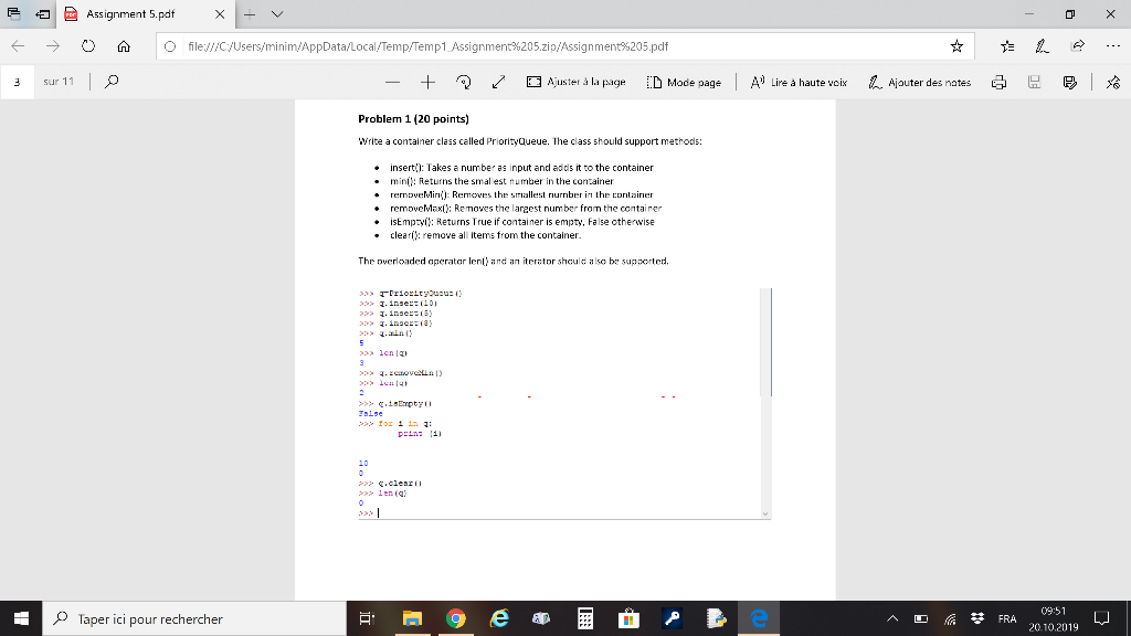 Solved solve with python Write a container class called | Chegg.com