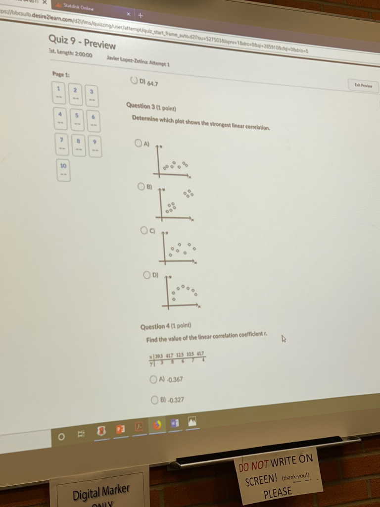 Solved Question 4 (1 point) Find the value of the linear | Chegg.com